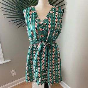 October Sky Geometric Print Dress L